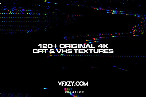 4K视频素材-120个复古CRT纹理故障干扰动画素材 Analog CRT Textures视频素材