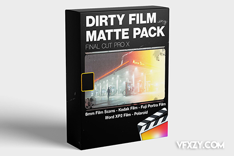 FCPX插件-复古电影胶片噪点刮痕视觉特效 Dirty Film Matte PackFCPX插件