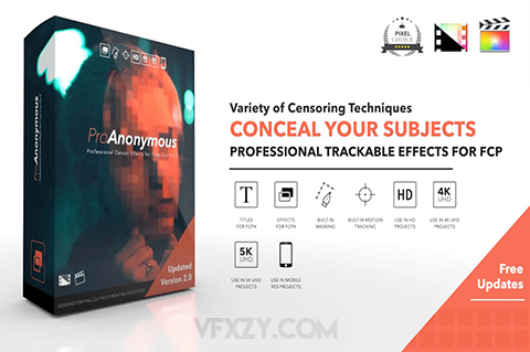 FCPX插件-画面局部模糊马赛克自动跟踪效果 ProAnonymous 2.0FCPX插件