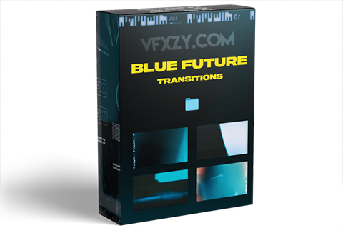 4K视频素材-20个未来蓝色光闪烁过渡转场素材 Blue Future Transitions视频素材