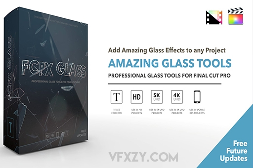FCPX插件-专业玻璃效果制作工具 FrostyGlassFCPX插件