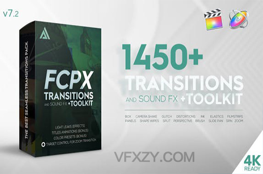 FCPX插件-1450组标题动画转场调色预设漏光音效素材合集包 AleFX ToolkitFCPX插件