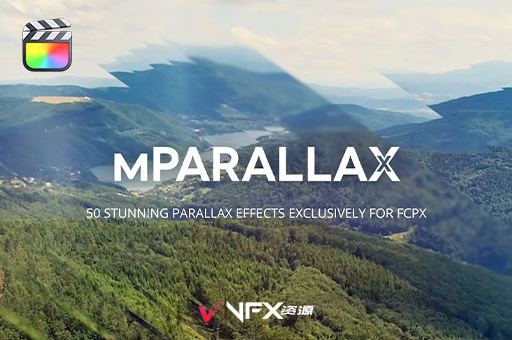 FCPX插件-50组三维视差图形切割视频特效预设 mParallaxFCPX插件