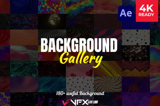 180组4K现代时尚抽象背景视频动画AE模板Background GalleryAE模板