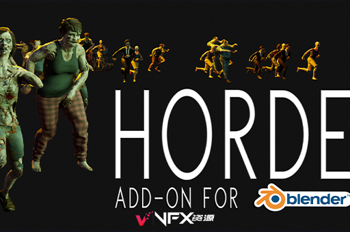 Blender插件-三维人物角色集群模拟 Horde Crowd System Tools V1Blender插件