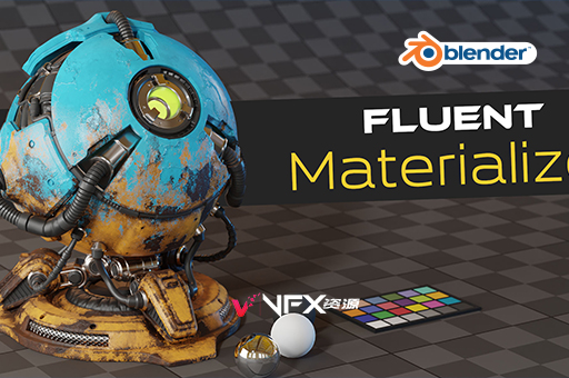 Blender材质工具套装贴花做旧泥浆划痕烘焙贴图插件 Fluent Materializer v1.5Blender插件