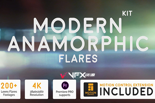 200个现代科幻光效耀斑叠加4K视频素材 Modern Anamorphic Flares Kit视频素材