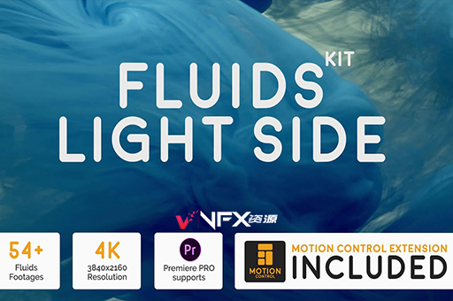 54个明亮水墨流体动画4K视频素材 Fluids Light Side Kit视频素材