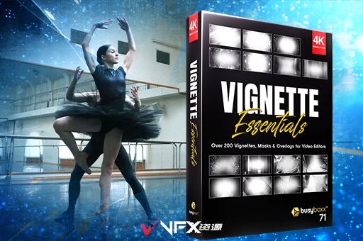 4K视频素材-209个复古黑白暗角边框遮罩叠加动画BBV71 Vignette Essentials精品推荐、视频素材
