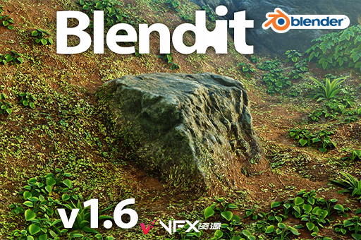 Blender一键实时材质融合绑定动态混合插件Blendit v1.6 中文版Blender插件