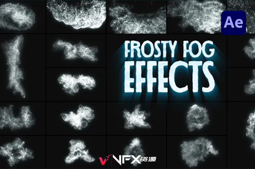 魔法流动的霜雾VFX视觉特效素材集AE模板 Frosty Fog Effects for After EffectsAE模板