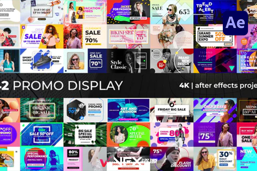 42种商品活动优惠促销宣传展示介绍包装动画AE模板 Promo DisplayAE模板