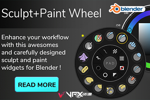 Blender快捷雕刻操作小工具面板插件 Sculpt-Paint Wheel V3.0.1Blender插件