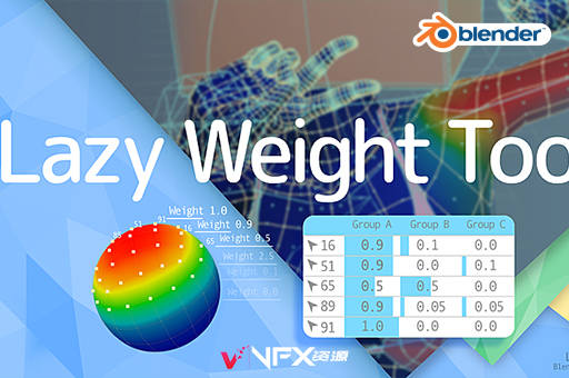 Blender方便快捷权重设置工具插件 Lazy Weight Tool V1.9.72Blender插件