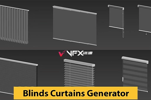 3DS MAX百叶窗窗帘生成插件 Blinds Curtains Generator 1.03DS Max插件