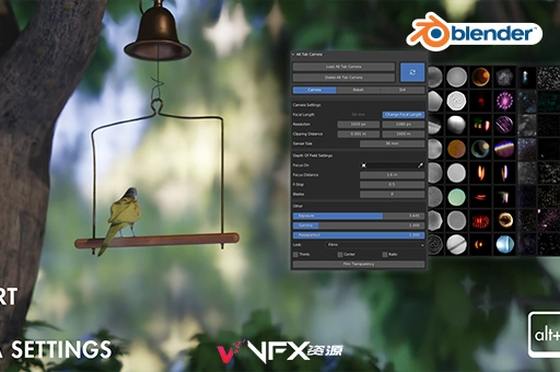 Blender摄像机虚焦景深自定义插件 Alt Tab Camera V1.2.0Blender插件