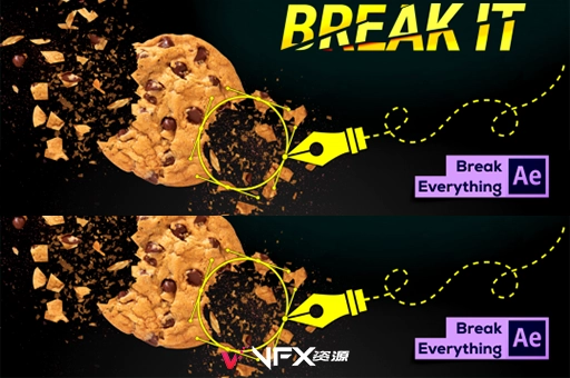 自定义爆炸粉碎效果AE脚本 Break It! V1.1.2 + 使用教程AE脚本、脚本