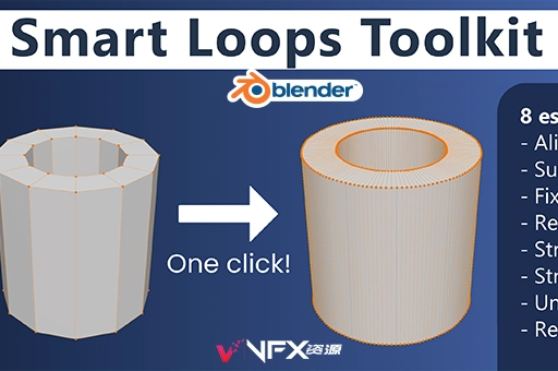 Blender布线优化建模包插件Smart Loops Toolkit V1.04Blender插件