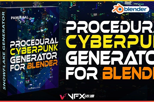Blender插件-一键式科幻赛博朋克特效生成器 Procedural One Click Sci-Fi Cyberpunk Effect GeneratorBlender插件