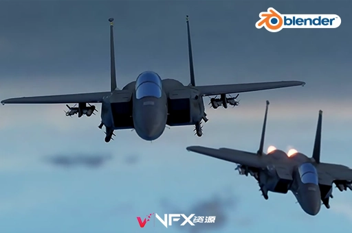 Blender插件-二战喷气式战斗机模型生成器Aviation Jet Strike Addon V1.0Blender插件