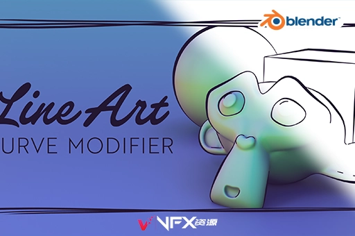 Blender插件-艺术线条曲线修改工具 Line Art Curve Modifier v1.1Blender插件