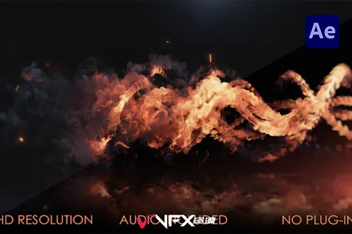 旋转火焰燃烧Logo动画展示AE模板 Inferno Logo RevealAE模板、模板