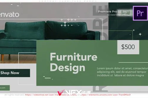 舒适家具促销商业幻灯片动画展示PR模板 Comfort Furniture PromoPR模板