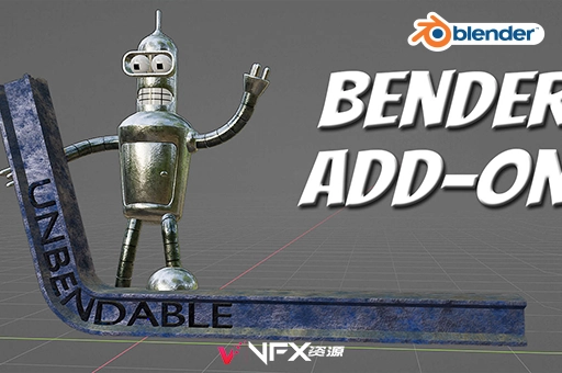 Blender模型弯曲制作插件 Bender – Simple Bend Add-On v1.1.4Blender插件、插件