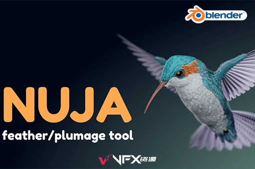Blender插件-快速创建羽毛工具 Nuja – Feather And Plumage ToolsBlender插件