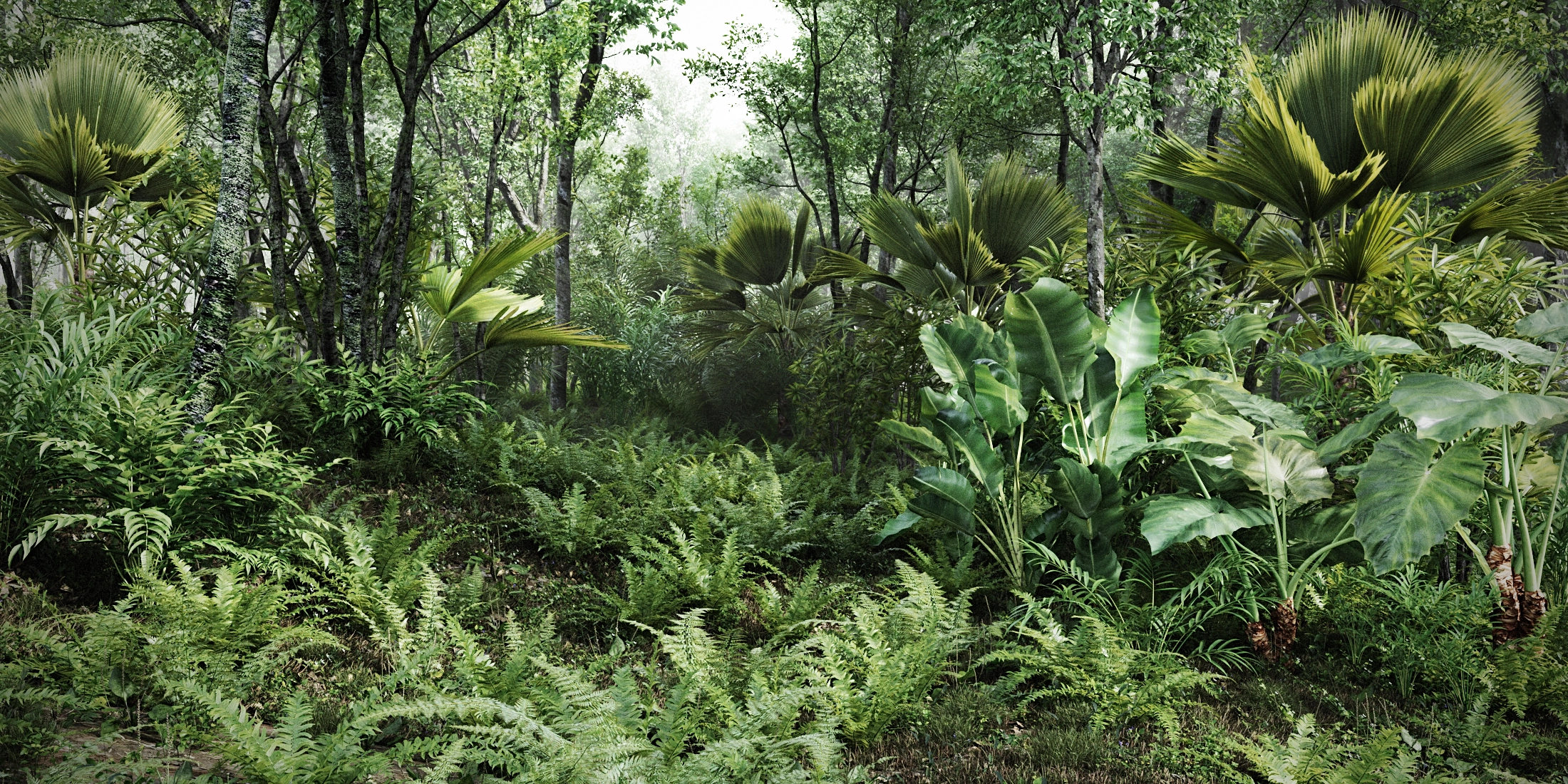 Blender亚马逊丛林树植物预设 Jungle Scapes For BlenderBlender预设、预设