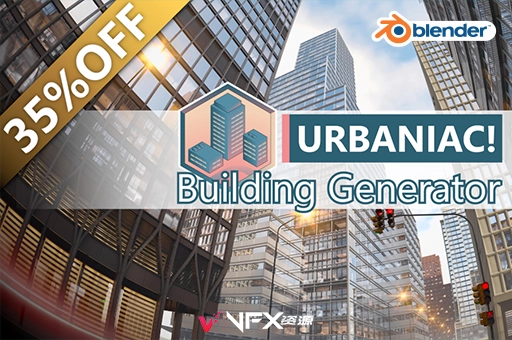 Blender插件-城市建筑楼房生成器+预设包 Urbaniac! Building Generator v0.20Blender插件