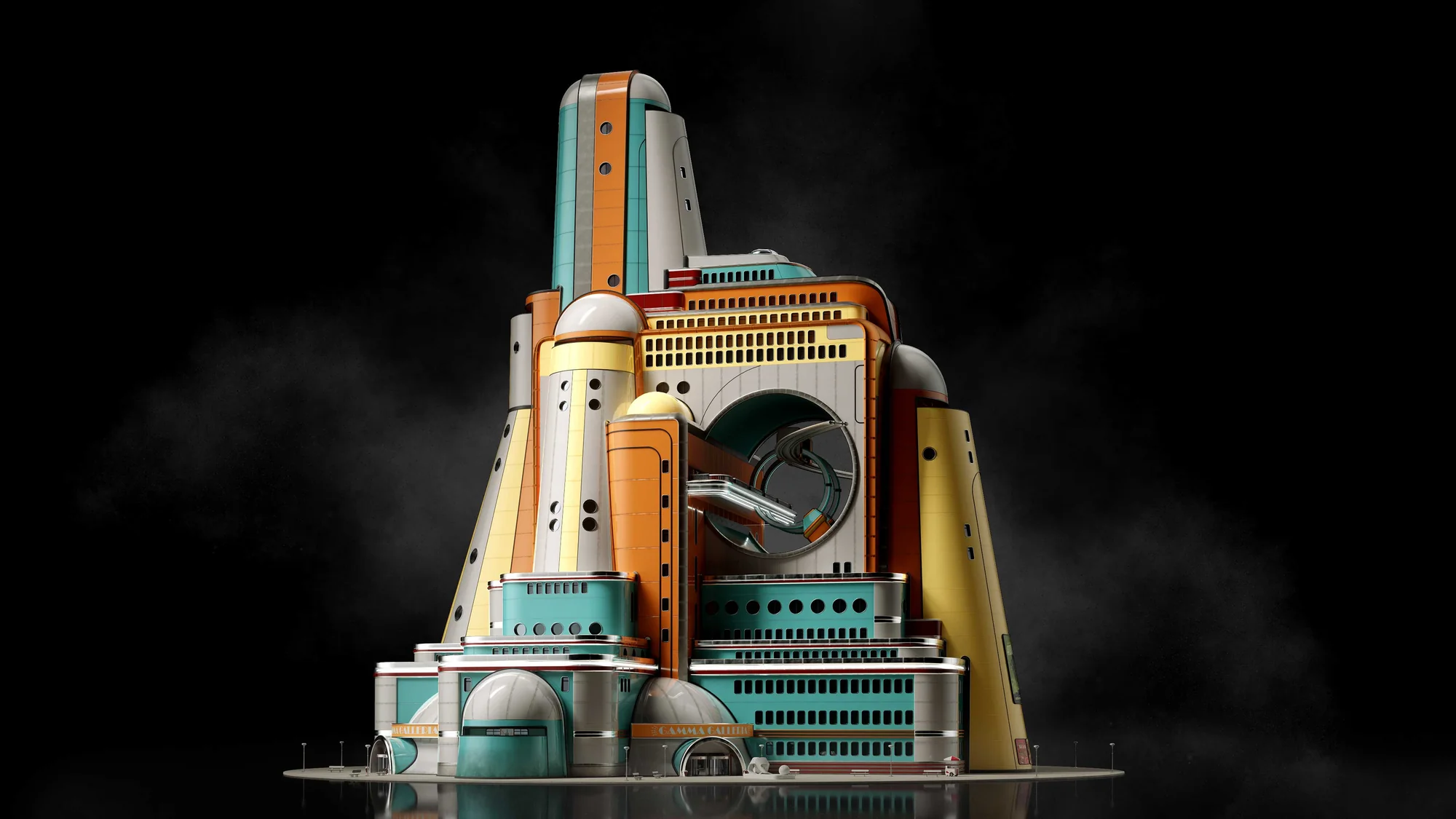 未来科幻末日集中营城市楼房建筑3D模型 Kitbash3D AtomPunk Blender+Unreal格式3D模型、素材