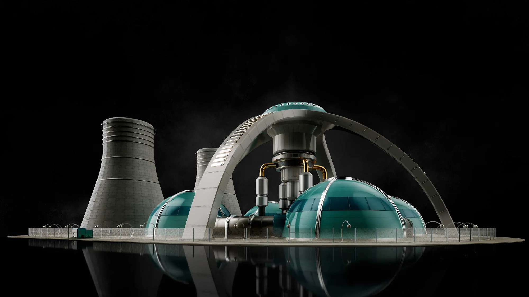 未来科幻末日集中营城市楼房建筑3D模型 Kitbash3D AtomPunk Blender+Unreal格式3D模型、素材