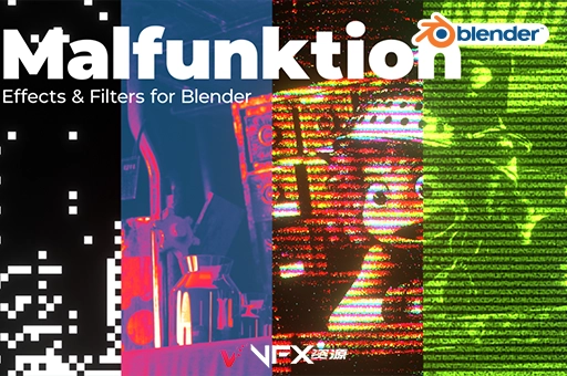 Blender绘画描写风格渲染滤镜插件 Malfunktion Effects & Filters v2.0Blender插件