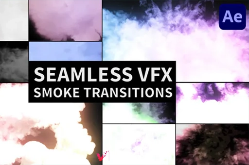 无缝视觉特效烟雾过渡AE模板 Seamless VFX Smoke TransitionsAE模板、模板