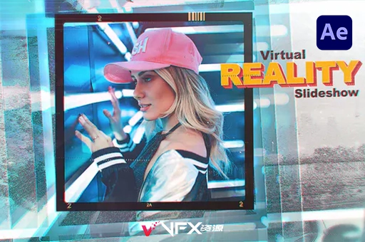 虚拟现实图像幻灯片动画AE模板 Virtual Reality SlideshowAE模板、模板