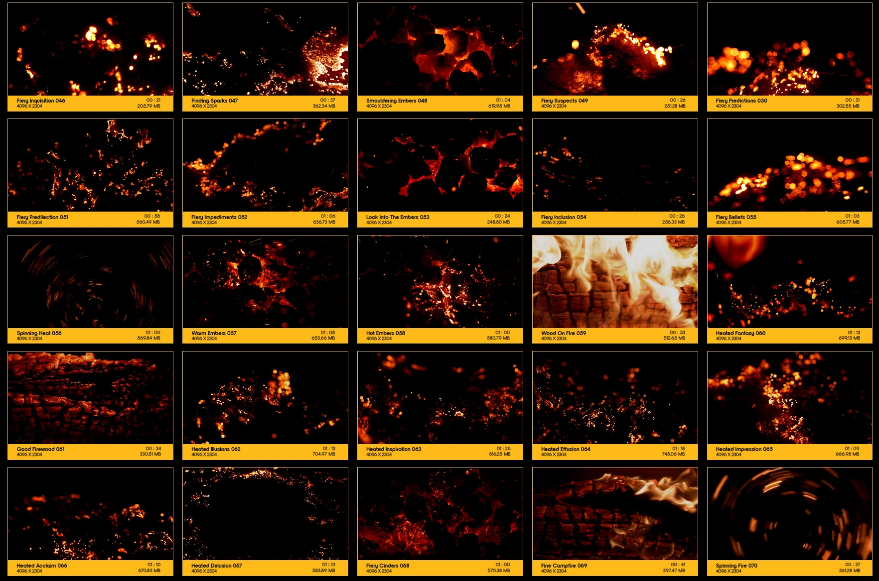 4K视频素材-100种柴火燃烧火苗火焰动画特效素材 BBV30 Smouldering Hot精品推荐、视频素材