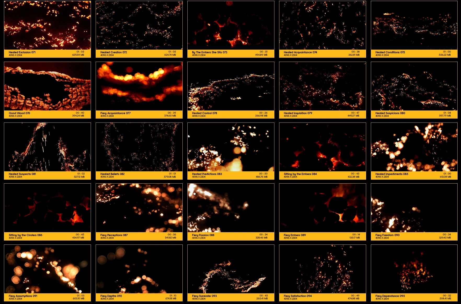 4K视频素材-100种柴火燃烧火苗火焰动画特效素材 BBV30 Smouldering Hot精品推荐、视频素材