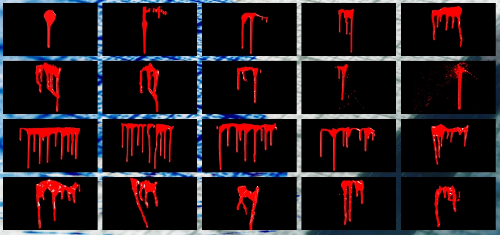 4K视频素材-100个血液血滴水墨飞溅特效素材 MotionVFX mSplatter精品推荐、视频素材