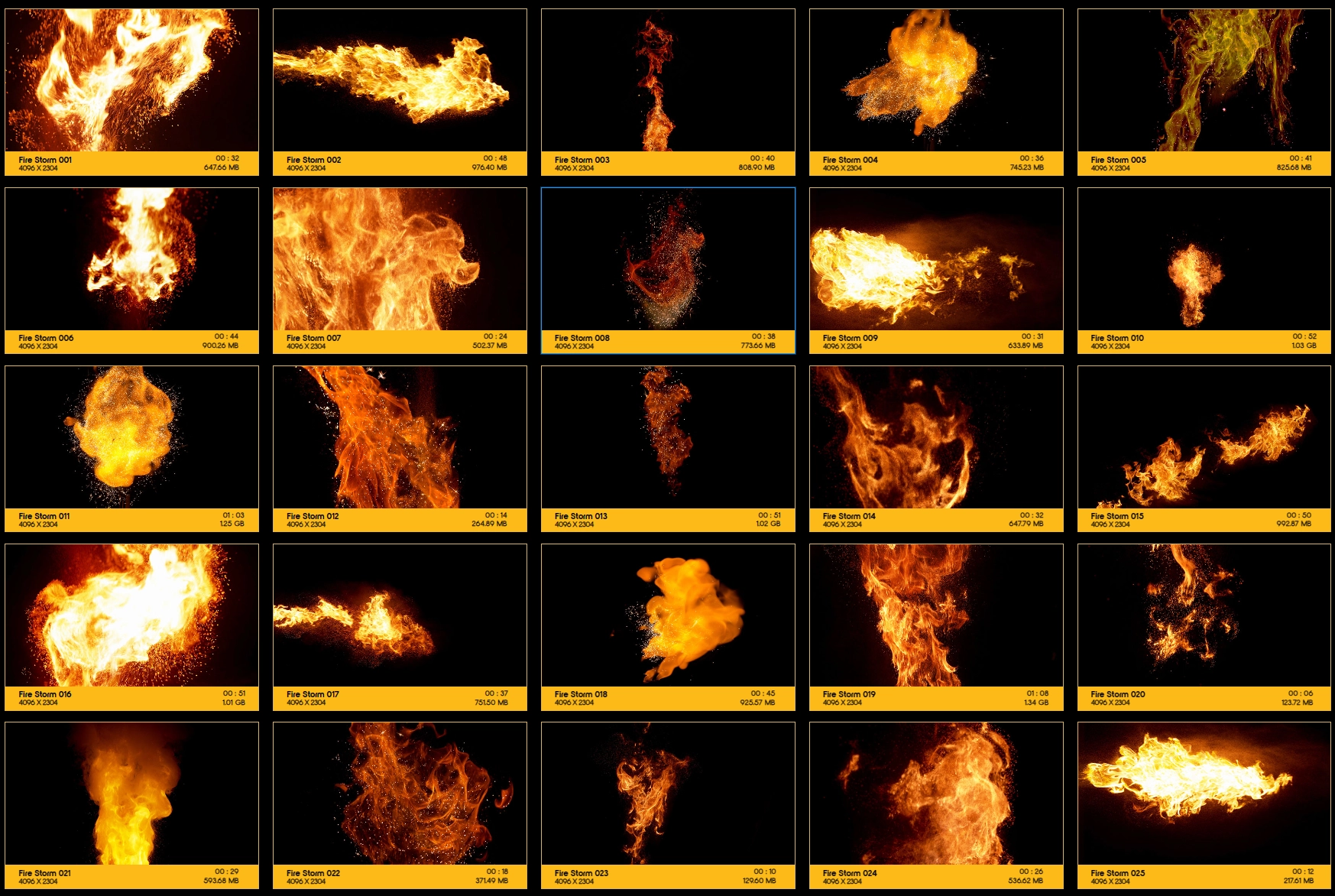 4K视频素材-81个燃烧火焰喷射特效动画素材 BBV70 Fire Storm精品推荐、视频素材