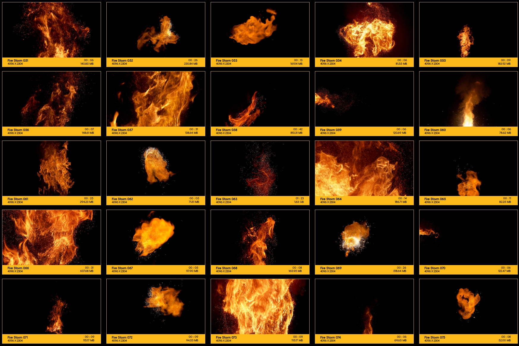 4K视频素材-81个燃烧火焰喷射特效动画素材 BBV70 Fire Storm精品推荐、视频素材