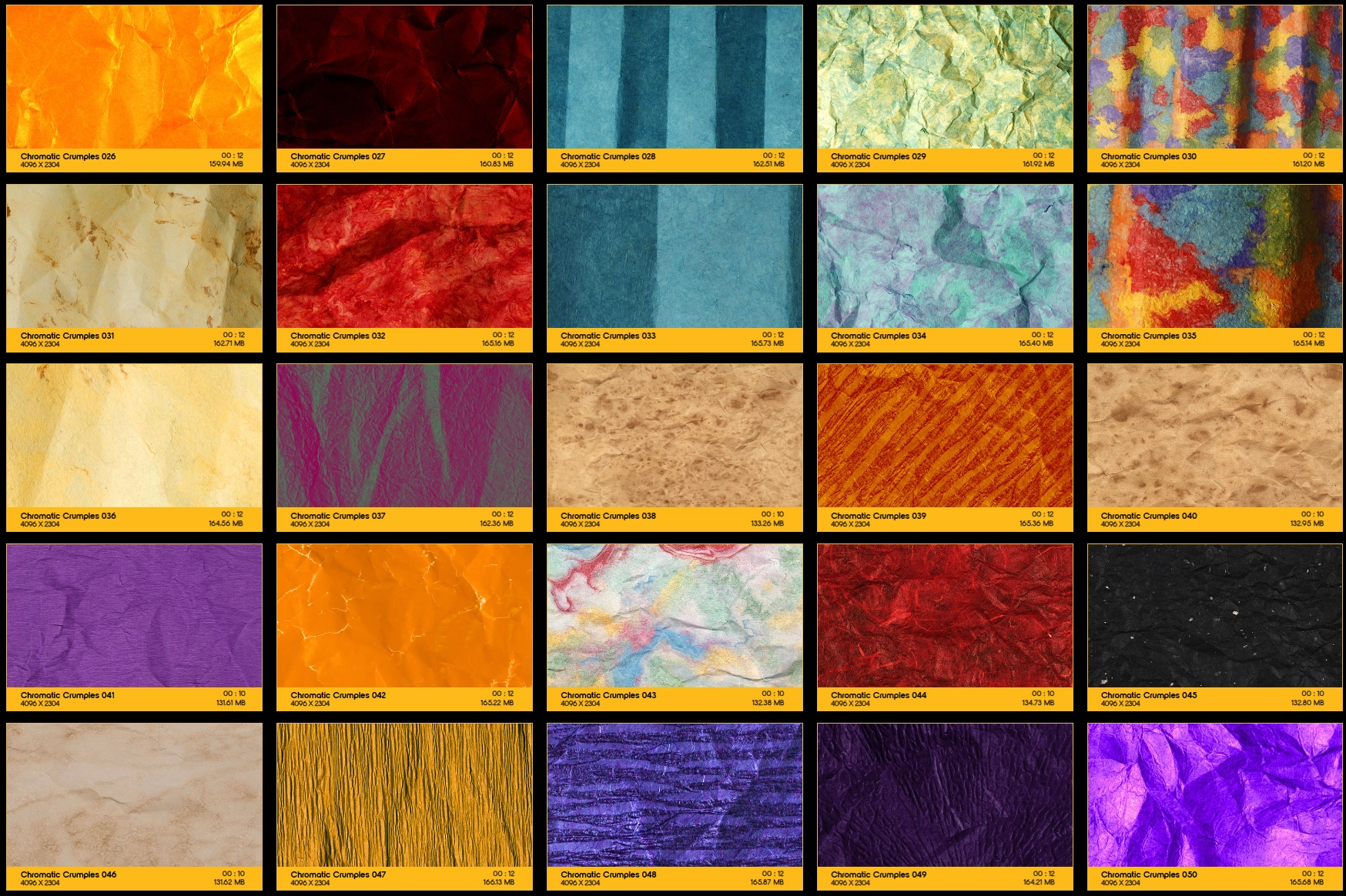 4K视频素材-100种动态彩色纸屑叠加褶皱波动特效动画素材 BBV69 Chromatic Crumples精品推荐、视频素材