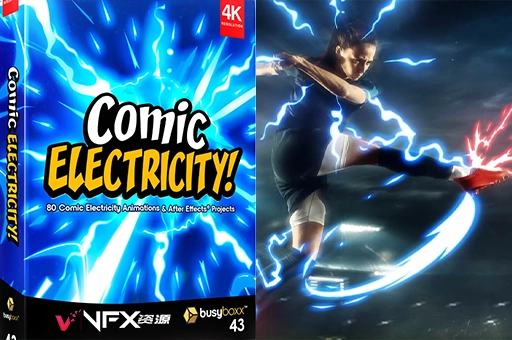 4K视频素材-80种日本卡通动漫电流闪电能量特效合成素材 BBV43 Comic Electricity精品推荐、视频素材