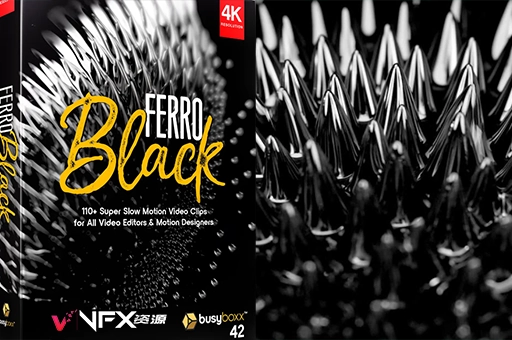4K视频素材-113种磁铁磁流体吸附效果视频动画 BBV42 Ferro Black精品推荐、视频素材