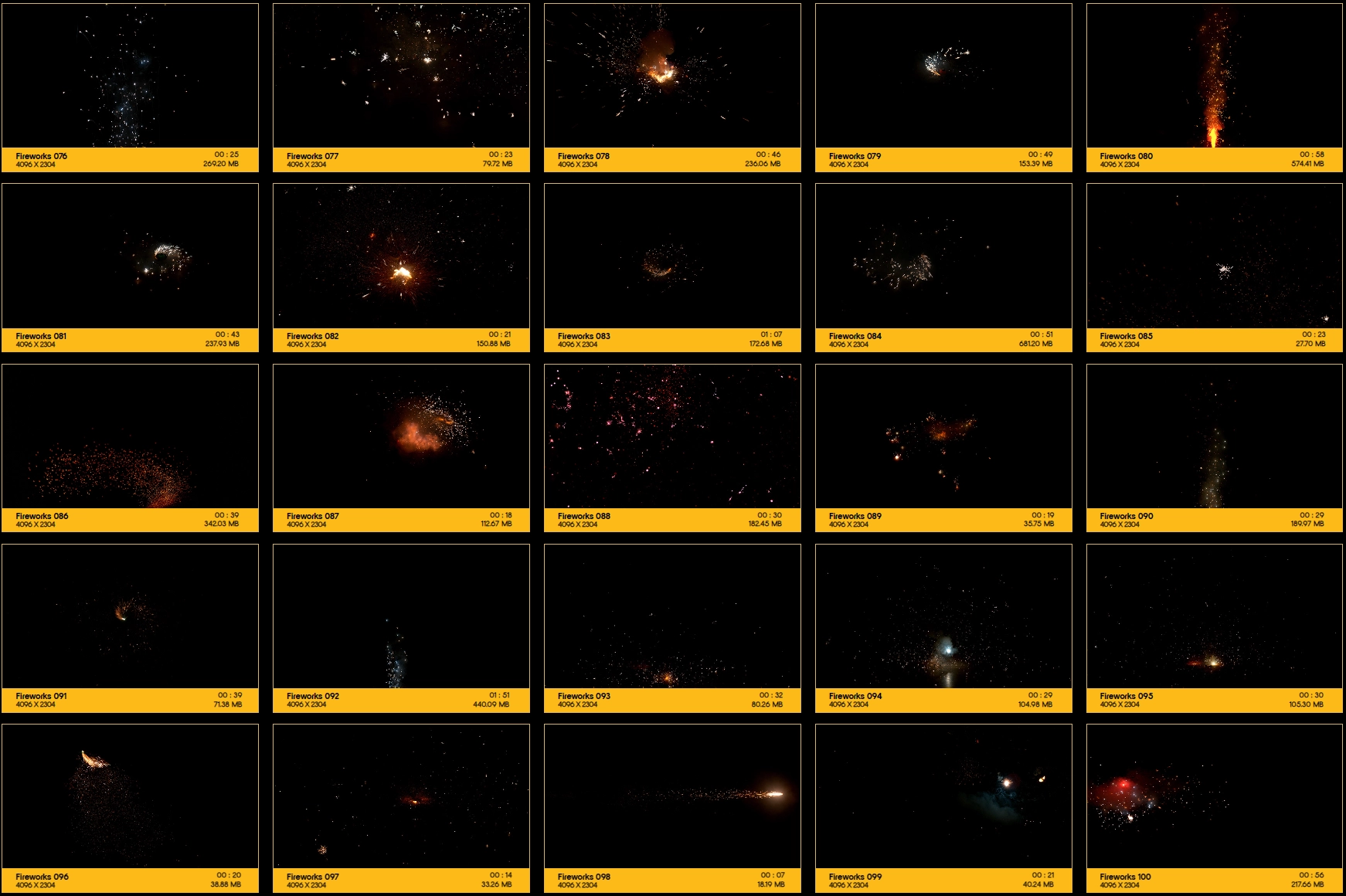 4K视频素材-115种炫丽烟花爆竹火星粒子特效合成素材 BBV41 Fireworks精品推荐、视频素材