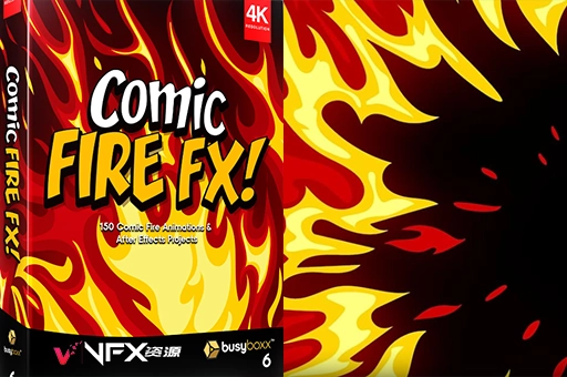 4K视频素材-152种卡通动漫火焰燃烧特效MG动画素材 BBV06 Comic Fire FX（含AE模板）精品推荐、视频素材