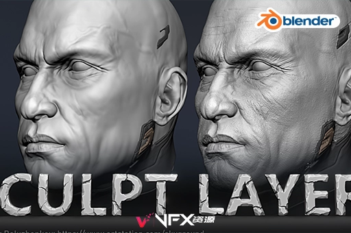 Blender插件-模型细节雕刻图层工具 Sculpt Layers V0.62Blender插件