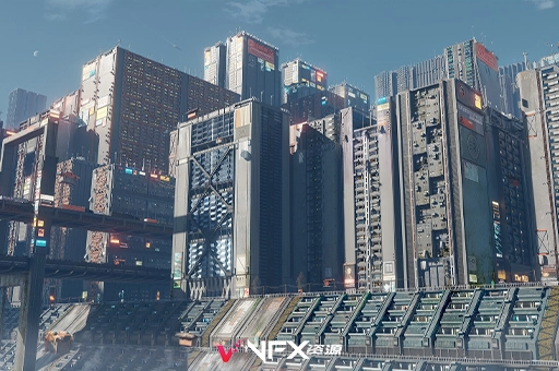 3D模型-未来科技城市建筑模型(Blender/FBX格式) Sci-fi cityscape kitbash – residential3D模型、素材