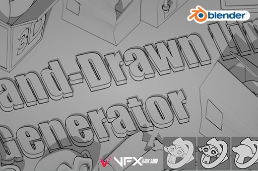 Blender插件-模型手绘线条特效Hand-Drawn Line Generator v2.4Blender插件