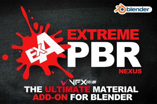 Blender插件-1800个模型PBR材质纹理预设 Extreme Pbr Nexus v4.1.115 + 资产库Blender插件